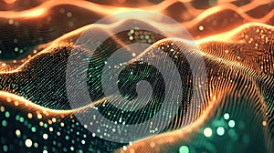 Digital wave particles visualizing big data streaming network