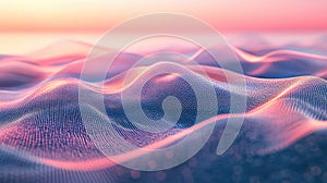 Digital wave pattern creating abstract network data flow