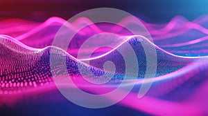 Digital wave pattern creating abstract technology background