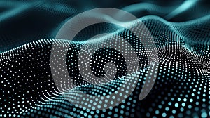 Digital wave pattern forming abstract blue surface