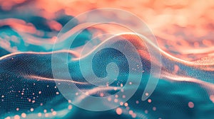 Digital wave pattern forming abstract data landscape