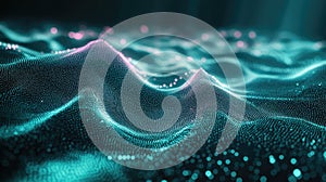 Digital wave pattern forming abstract data landscape