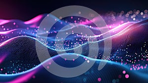 Digital wave patterns creating abstract data visualization