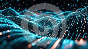 Digital wave patterns forming data visualization concept