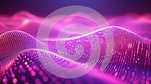 Digital wave processing data abstract purple background