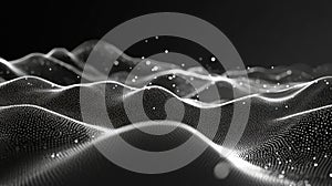 Digital wave surface creating abstract technology background