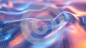 Digital wave surface creating abstract technology background