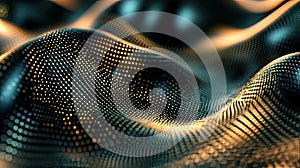 Digital wave surface displaying abstract data network connection