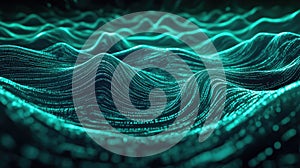 Digital wave surface representing data flow and technology