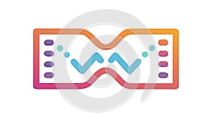 Digital waveform analytics. Data visualization interface, vector design Generative AI
