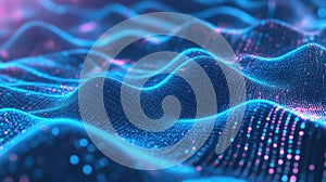 Digital waves creating abstract data flow background