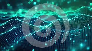 Digital waves creating data stream network connection