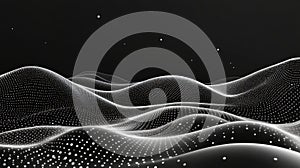 Digital waves creating futuristic data network landscape