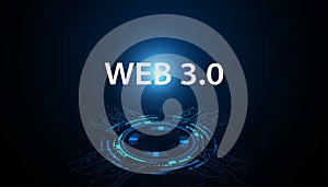 Digital Web 3.0 concept. Semantic Web and AI algorithms analyze, interpret and evaluate data such as DeFi, Crypto, NFT, DApps,
