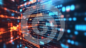 Digital Web Design with Binary Code and Futuristic Elements, Perfect for Software and Cybersecurity Themes