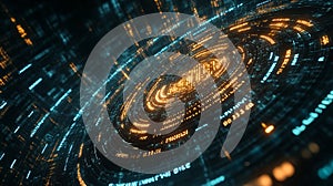 Digital Web Design with Binary Code and Futuristic Elements, Perfect for Software and Cybersecurity Themes