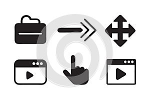 Digital Web Design Silhouette Icon Bundle.