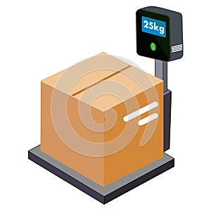 A Digital weighing scales for weighing goods icon, cartoon style