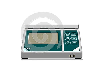 Digital weight scale on transparent background