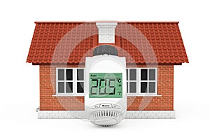 Digital Wireless Radiator Thermostatic Valve near House Building