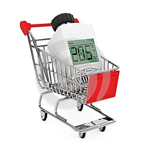 Digital Wireless Radiator Thermostatic Valve in Shopping Cart. 3