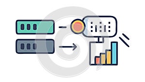 Digital Workflow Automation: Streamlined Data Processing, vector design Generative AI
