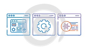 Digital Workflow and Web Development Icons, vector design Generative AI