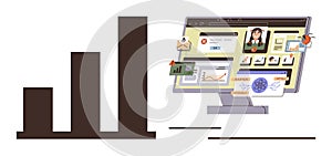 Digital Workspace with Data Visualization and Online Collaboration Tools