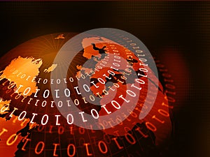 Digital world with binary code