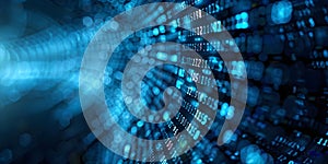 A digital world depicted through interconnected data streams. Concept Digital Art, Data