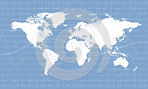 Digital World Map Business Background Theme