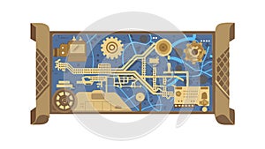 Digital World Map Interface Vector Art, vector design Generative AI