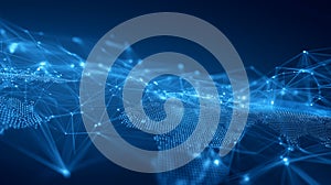 Digital world map network connection technology background concept