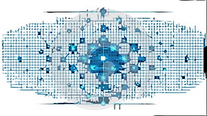 Digital World Map Network Technology Art, vector design Generative AI