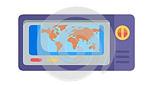 Digital World Map Tablet Screen Vector, vector design Generative AI
