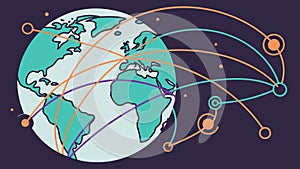 Digital World Network: Global Communication Vector, vector design Generative AI