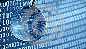 Digital World Reflected in a Crystal Sphere