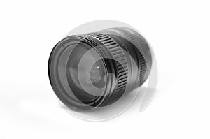 Digital zoom camera lens isolated on white background