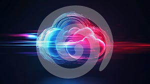 digital zooming cloud upload icon