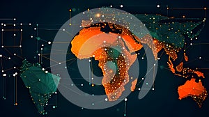Digitalisation globalisation of Africa atlas world map photo