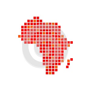 Digitally Africa Red Pixels Symbol Design