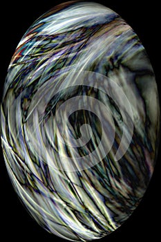 Digitally altered, abstract micrograph of spider silk from a web