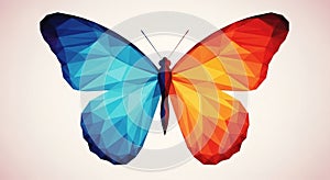 A digitally created butterfly with polygonal