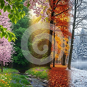 A digitally created image showcases four