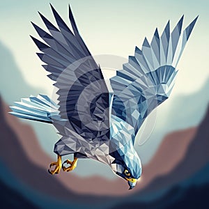 Geometric illustration of an eagle with