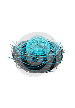 A digitally created image features a