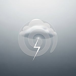 A digitally created image features a stylized white cloud with a sharp, angular
