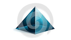 Abstract Blue Pyramid on White Background