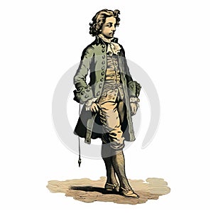 Digitally Enhanced 18th Century Man: A Classicist Approach To Charming Character Illustration