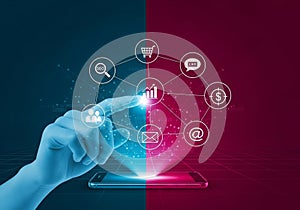 Highlights the fusion of digital technology and human interaction,